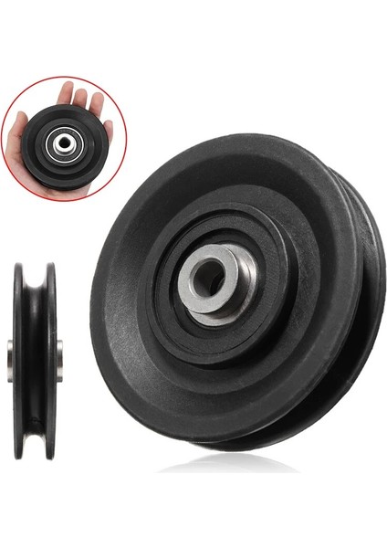 1 Adet Yıpranmaz Naylon Rulman Kasnak Tekerlek Kablosu Spor Salonu Fitness Evrensel Güç Eğitimi Ekipmanları Parçası Siyah (Yurt Dışından)