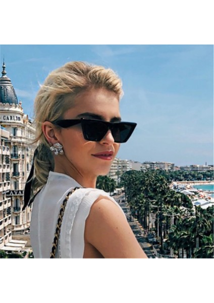 C-Leopar Stili Moda Kare Güneş Gözlüğü Kadın Tasarımcı Lüks Erkek Kedi Göz Güneş Gözlükleri Klasik Vintage UV400 Koruma Dış Mekan Gözlükleri (Yurt Dışından)