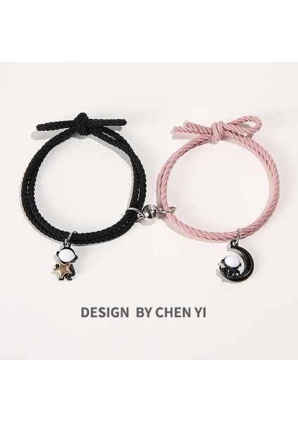 No.14 Tarzı Ay Robotlar Kolye ile Karikatür Manyetik Çift Bilezikler Sevimli Karşılıklı Cazip Dostluk Halat Arkadaşlar Için Hediyeler ASD88 (Yurt Dışından)