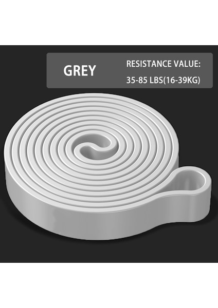 Gri 35-85LBS Stili 208CM Kalın Streç Direnç Bandı Spor Genişletici Elastik Direnç Eğitimi ve Egzersiz Için Güç Kaldırma Bantları Çekin (Yurt Dışından)