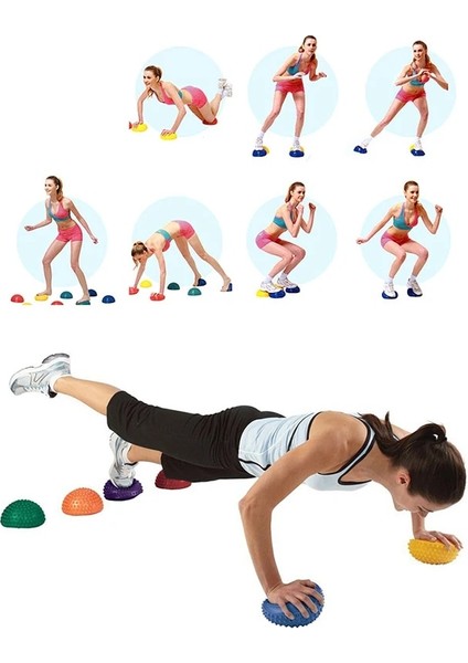 Mor Tarzı Yoga Half Ball Fitness Equipment Kids Elder Durian Massage Mat Exercise Balance Point Gym Yoga Pilates Ball Rubber (Yurt Dışından) indirimleri