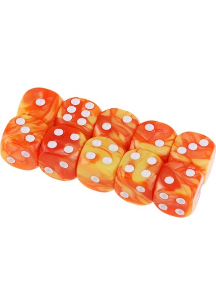 Turuncu Sarı Stil Ack Altı Taraflı Zar Seti Parlak Renkler Opak D Zar Basit Aritmetik Öğretim Araçları Için Çok Renkli Whitegold Pip (Yurt Dışından)