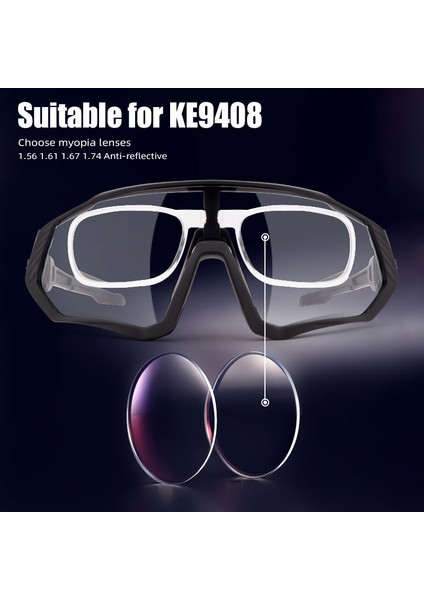 No.1.56 Stili No.1.56 Boyutu KE9408 Miyopi Hipermetrop Lens Anti Mavi Işık Bisiklet Gözlükleri Özelleştirme Reçine Asferik Lens (Yurt Dışından)
