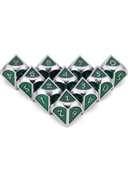 Yeşil Stil Masa Oyunu World Of Darkness Vampire Için D10 Metal Zar Seti (Yurt Dışından)