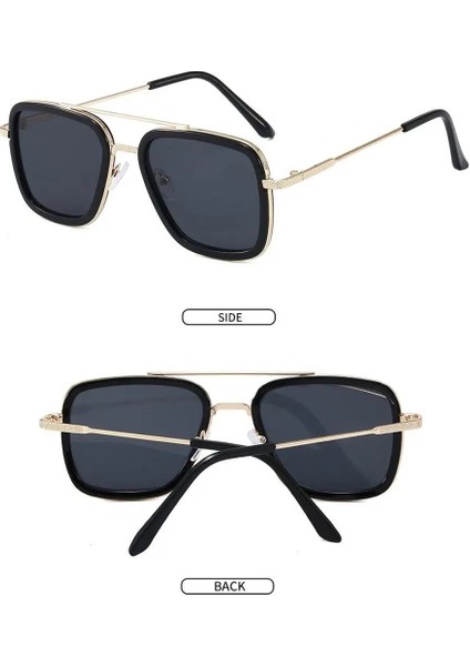 No.7 Tarzı Claemi-Rimless Güneş Gözlüğü Erkek Womequare Polarize Güneş Gözlüğü Erkekler Oculos De Sol Gafas UV400 Retro Gözlük (Yurt Dışından)