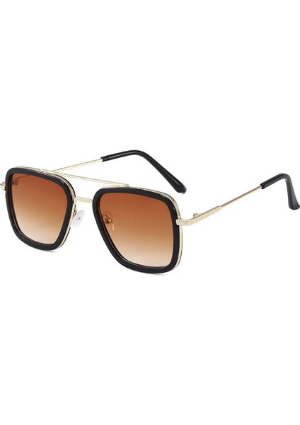 No.7 Tarzı Claemi-Rimless Güneş Gözlüğü Erkek Womequare Polarize Güneş Gözlüğü Erkekler Oculos De Sol Gafas UV400 Retro Gözlük (Yurt Dışından)