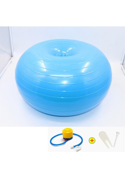 50 x 30CM Mavi Stil Apple Yoga Topu Dounts 50 x 30CM Pompa Seti ile Pilate Fitness Denge Topları Seti Masaj Topu Ev Egzersiz Topu Yoga Egzersizi (Yurt Dışından)