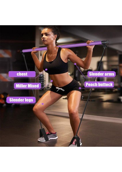Mor Tarzı Yoga Direnç Bantları Pilates Sopa Vücut Geliştirme Crossfit Spor Salonu Kauçuk Tüp Elastik Bantlar Fitness Ekipmanları Eğitim Egzersiz (Yurt Dışından) modelleri