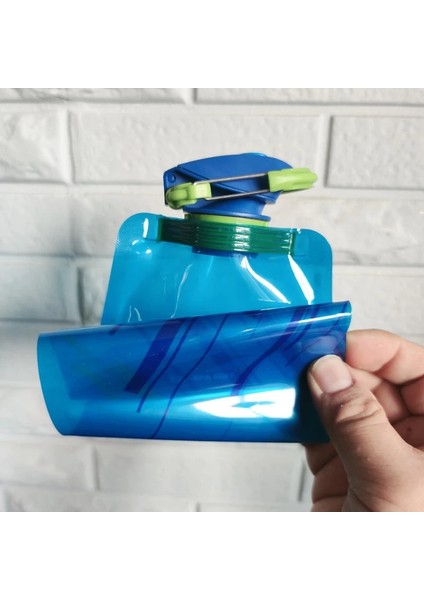 Mavi Stil Taşınabilir Katlanır Su Şişesi Çantası Açık Spor Malzemeleri Açık Spor Malzemeleri Yürüyüş Kamp Yumuşak Şişe Su Torbası (Yurt Dışından) modelleri