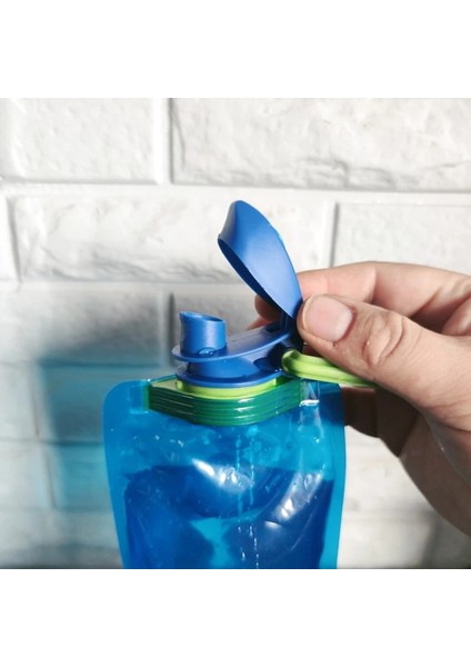 Mavi Stil Taşınabilir Katlanır Su Şişesi Çantası Açık Spor Malzemeleri Açık Spor Malzemeleri Yürüyüş Kamp Yumuşak Şişe Su Torbası (Yurt Dışından) fırsatları