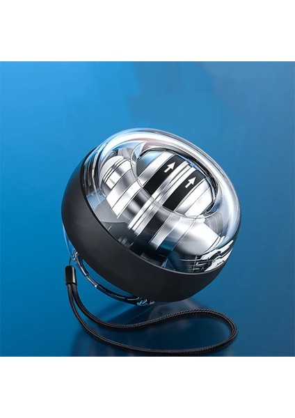 Siyah Stil Gökkuşağı LED Kendinden Başlatma Güç Topu Gyro Sessiz Metal Kas Bilek Kuvveti Eğitmeni Relax Jiroskop Güç Topu Spor Salonu Egzersiz Cihazı X200D (Yurt Dışından)