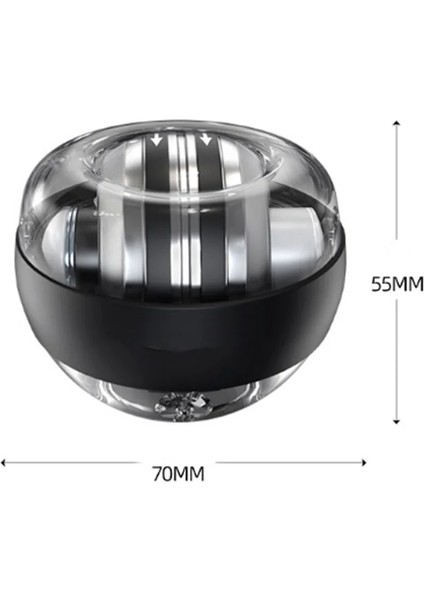 Siyah Stil Gökkuşağı LED Kendinden Başlatma Güç Topu Gyro Sessiz Metal Kas Bilek Kuvveti Eğitmeni Relax Jiroskop Güç Topu Spor Salonu Egzersiz Cihazı X200D (Yurt Dışından) fırsatları