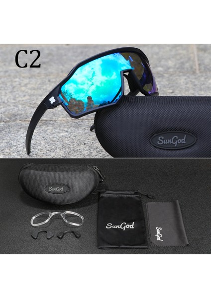 C3D Stili C2D Sungod Bisiklet Gözlükleri Fotokromik Gözlükler UV400 Anti-Kum Koşu Polarize Güneş Gözlüğü Dağ Bisikleti Spor Gözlükleri Velans (Yurt Dışından)