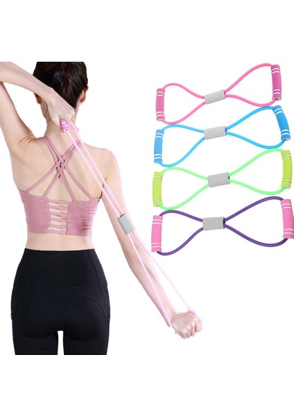 Sarı Stil Spor Salonu Ev Fitness 8 Kelime Göğüs Genişletici Yoga Spor Egzersiz Çekme Halatı Kauçuk Elastik Direnç Bantları Kas Egzersiz Ekipmanları (Yurt Dışından) fiyatları