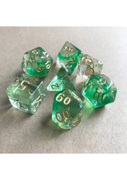 No.5 Tarzı Pearlize Etkisi Zar Seti ile 11 Çeşit Şeffafopak Iki Renkli Dijital Zar Lot Çokyüzlü Zar (Yurt Dışından)