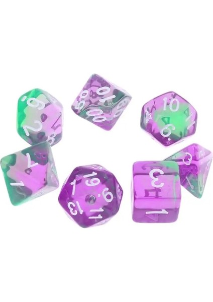 Kırmızı Stil 7 Adet Şeffaf Taraflı Zar D4 D6 D8 D10 D12 D Dragon D&d Rpg Poly Table Board Game Set (Yurt Dışından) fiyatları