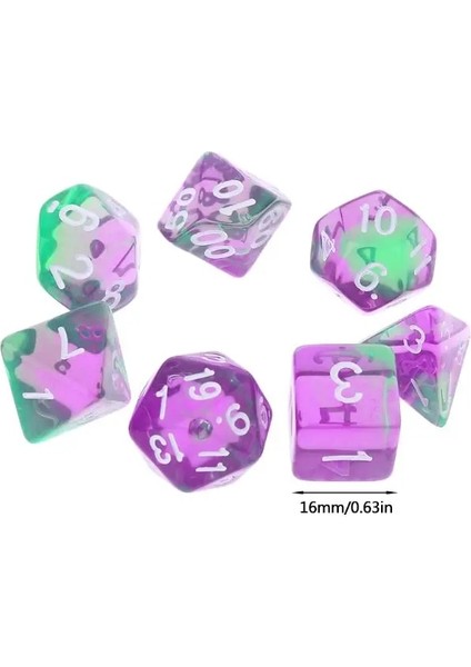 Kırmızı Stil 7 Adet Şeffaf Taraflı Zar D4 D6 D8 D10 D12 D Dragon D&d Rpg Poly Table Board Game Set (Yurt Dışından) fırsatları