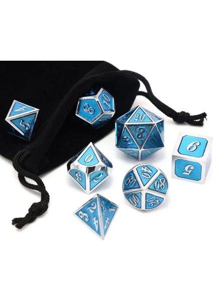 No.39 Tarzı Dnd Oyunu, Masa Üstü Rpg, Zindanlar ve Ejderhalar, Matematik Öğretimi, 7 Için Emaye Katı Metal ile Çokyüzlü Metal Zar Seti Çinko Alaşım (Yurt Dışından)