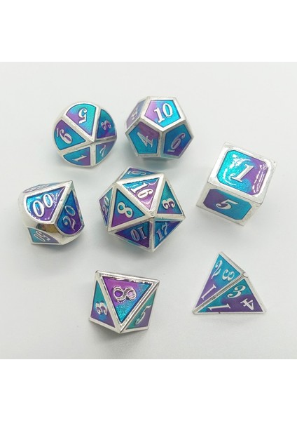 No.39 Tarzı Dnd Oyunu, Masa Üstü Rpg, Zindanlar ve Ejderhalar, Matematik Öğretimi, 7 Için Emaye Katı Metal ile Çokyüzlü Metal Zar Seti Çinko Alaşım (Yurt Dışından) modelleri