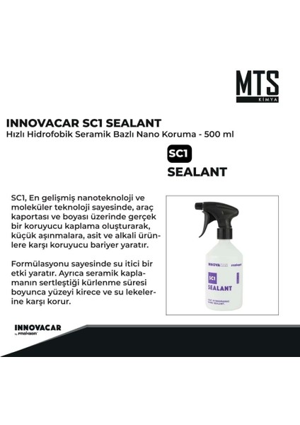 Sc1 Sealant Hızlı Hidrofobik Seramik Bazlı Nano Koruma - 500 ml fiyatları