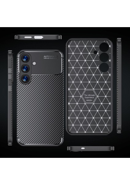 Samsung Galaxy A36 Kılıf Kamera Çıkıntılı Karbon Desenli Renk Atmaz Koruyucu Kapak