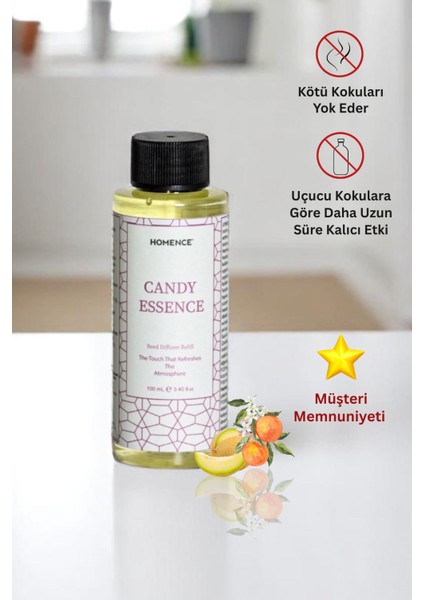 Candy Essence Kavun Portakal Çiçeği Esintili Bambu Çubuklu Oda Kokusu 100 ml Refill