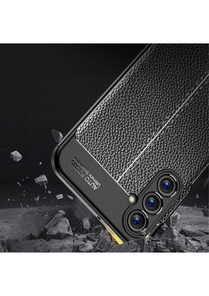 Samsung Galaxy A16 Kılıf Kamera Çıkıntılı Deri Görünümlü Dikiş Desenli Koruyucu Kapak modelleri