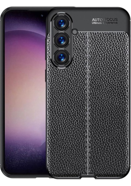 Samsung Galaxy A36 Kılıf Kamera Çıkıntılı Deri Görünümlü Dikiş Desenli Koruyucu Kapak