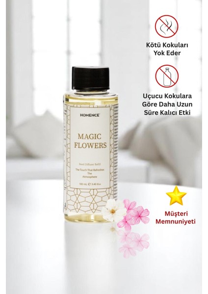 Magic Flowers Sihirli Çiçekler Çiçeksi Bambu Çubuklu Oda Kokusu 100ML Refill