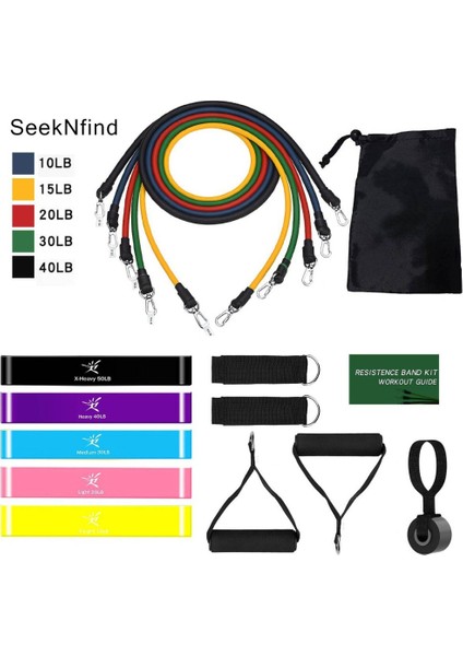 17 Adet-1 Tarzı Direnç Bantları Set Genişletici Egzersiz Fitness Çekme Halatı Elastik Lastik Bant Streç Yoga Tüpleri Koşum Eğitim Egzersiz (Yurt Dışından)