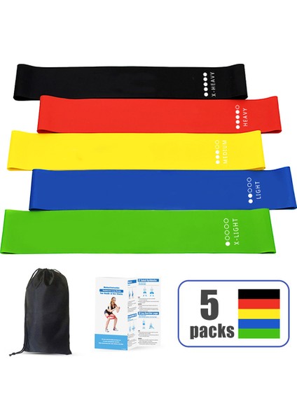 1 Adet Kırmızı Stil 5 Adet Egzersiz Bantları Fitness Ekipmanları Egzersiz Direnci Döngü Bandı Seti Bacaklar Için Taşıma Çantası ile Popo Kolları Yoga Fitness Pilates (Yurt Dışından) fiyatları