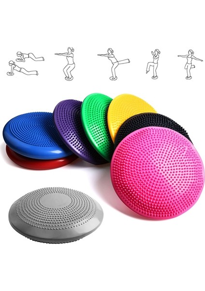 Yeşil Stil Stability Yoga Massage Ball Pad 33CM Yoga Balance Disc Durable Inflatable Cushion Free Hand Pump For Sports Gym Fitness Yoga (Yurt Dışından) indirimleri