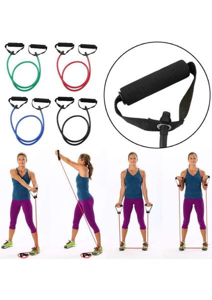 Siyah Stil 1 Tüp Tpe Elastik Direnç Bantları Kauçuk Yoga Bandıfitness Eğitimi Egzersiz Ekipmanları Ev Spor Salonu Çekme Halatı 120CM (Yurt Dışından) modelleri