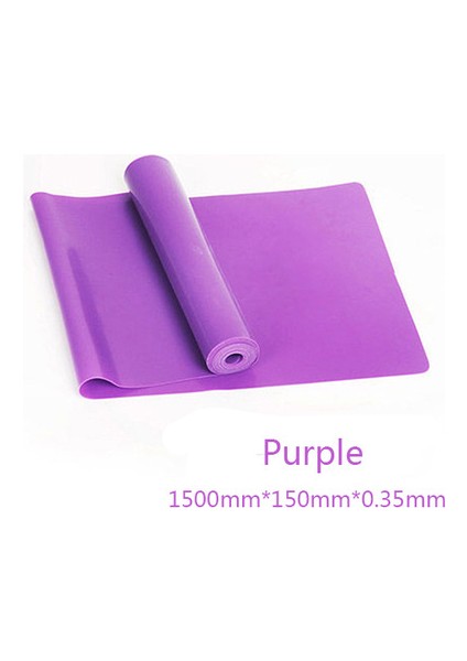 Mor 1500MM Tarzı Doğal Kauçuk Yoga Pilates Streç Direnç Bandı Elastik Egzersiz Fitness Bandı Yoga Çekme Halatı Eğitim Egzersiz Salonu Crossfit (Yurt Dışından)