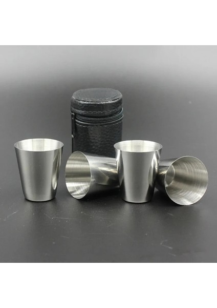 1 Adet 230ML Tarzı 5pcslot 30ML Kamp Bardağı Açık Sofra Seyahat Bardakları Su Kupaları Paslanmaz Çelik Şarap Bira Bardağı Pu Deri Yürüyüş Plaj (Yurt Dışından) fırsatları