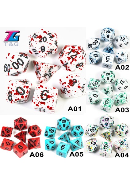 C04 Stili Çokyüzlü Zar Trpg Dnd Gameet D4 D6 D8 D10 D12 D20 Masa Oyunu Için Çok Taraflı (Yurt Dışından) modelleri