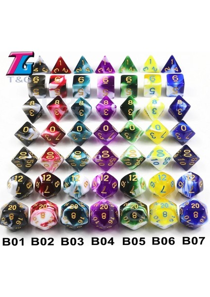C04 Stili Çokyüzlü Zar Trpg Dnd Gameet D4 D6 D8 D10 D12 D20 Masa Oyunu Için Çok Taraflı (Yurt Dışından) fırsatları