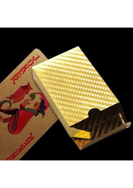 Altın 1 Tarzı Altın Folyo Poker Seti Su Geçirmez Kartlar Lüks Altın Iskambil Kartları Oyunu Plastik Folyo Poker Dayanıklı Hediye Koleksiyonu (Yurt Dışından)