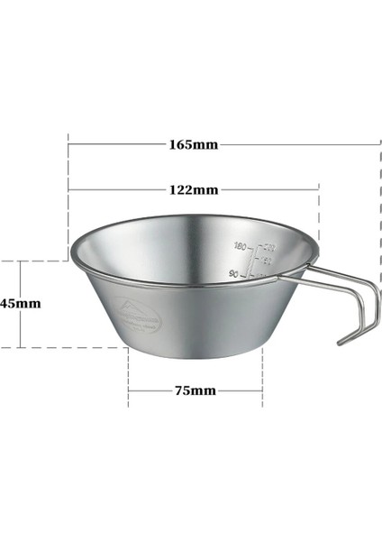 S Kupası Stili Campıngmoon Paslanmaz Çelik Kamp Sierra Fincan Tencere Hafif Kompakt Kamp Pot Yürüyüş Kahve Kupa Kase Bardak Sofra Takımı (Yurt Dışından)