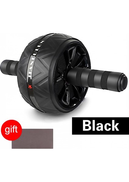 Siyah Stil Hiçbir Gürültü Karın Tekerlek Kaymaz Ab Rulo Mat ve Atlama Ipi ile Kas Eğitmen Kol Bel Bacak Egzersiz Gym Fitness Ekipmanları (Yurt Dışından)