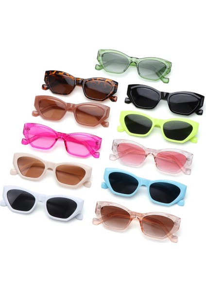 C06 Stili Yeni Kare Geniş Çerçeve Küçük Dikdörtgen Güneş Gözlüğü Kadın Shades Vintage Gözlük UV400 Şeker Renk Bisiklet Kız Erkek Güneş Gözlükleri (Yurt Dışından)