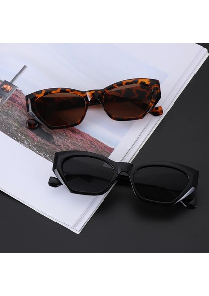 C06 Stili Yeni Kare Geniş Çerçeve Küçük Dikdörtgen Güneş Gözlüğü Kadın Shades Vintage Gözlük UV400 Şeker Renk Bisiklet Kız Erkek Güneş Gözlükleri (Yurt Dışından)