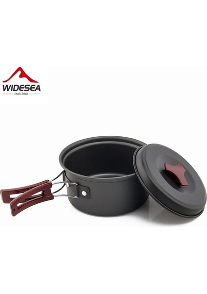 Widesea 1 Kişilik Kamp Sofra Takımı Dış Mekan Tencere ve Seyahat Dişlileri Yapışmaz Tencere Tavalar Kaseler Yürüyüş Gereçleri (Yurt Dışından) modelleri