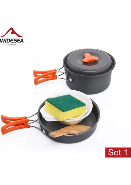 Sofra Seti 1 Stil Widesea Kamp Sofra Takımı Açık Tencere Seti Tencere Turist Yemekleri Melon Mutfak Ekipmanları Dişli Gereçleri Yürüyüş Seyahat (Yurt Dışından)