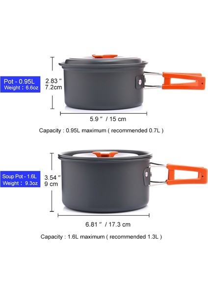 Sofra Seti 1 Stil Widesea Kamp Sofra Takımı Açık Tencere Seti Tencere Turist Yemekleri Melon Mutfak Ekipmanları Dişli Gereçleri Yürüyüş Seyahat (Yurt Dışından) fiyatları