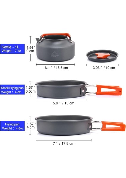 Sofra Seti 1 Stil Widesea Kamp Sofra Takımı Açık Tencere Seti Tencere Turist Yemekleri Melon Mutfak Ekipmanları Dişli Gereçleri Yürüyüş Seyahat (Yurt Dışından) fırsatları