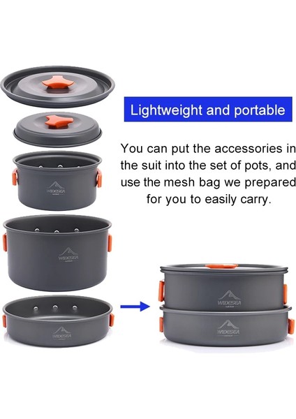 Sofra Seti 1 Stil Widesea Kamp Sofra Takımı Açık Tencere Seti Tencere Turist Yemekleri Melon Mutfak Ekipmanları Dişli Gereçleri Yürüyüş Seyahat (Yurt Dışından) indirimleri