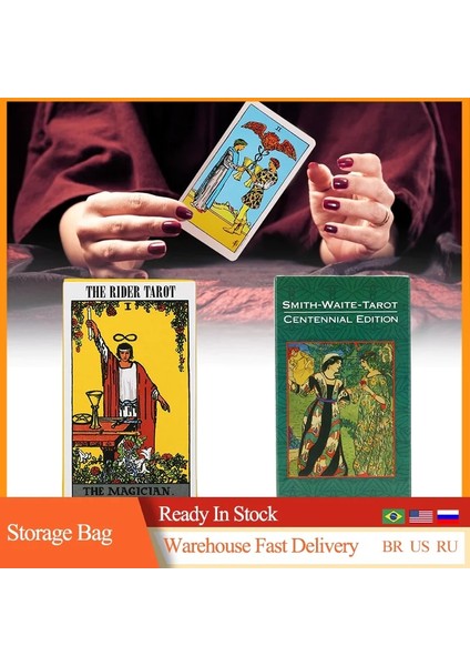 Sarı Stil Tam Ingiliz Parlak Binici Seti Tarot Kartlarını Bekleyin Fabrika Yapımı Smith Tarot Güverte Tahta Oyun Kartları Sıcak Satış (Yurt Dışından) fiyatları