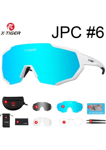 JPC06-3 Lens Stili X-Tıger Polarize Spor Bisiklet Güneş Gözlüğü Yol Bisiklet Gözlükleri Dağ Bisikleti Bisiklet Sürme Koruma Gözlükleri Gözlük Lens (Yurt Dışından)