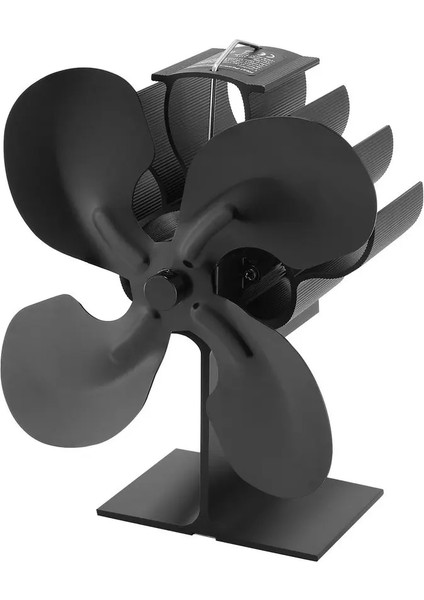 Sarı Stil Siyah Şömine Bıçakları Isı ile Çalışan Soba Fanı Kütük Odun Brülörü Ecofan Sessiz Ev Şömine Fanı Verimli Isı Dağıtımı (Yurt Dışından)